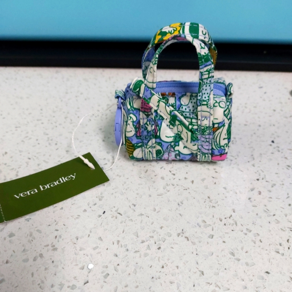Vera Bradley Peanuts Pals Snoopy Mini Duffel Bag Charm NWT